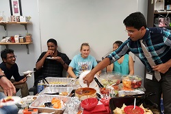 Students at Farewell Potluck
