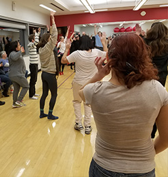 dance-movement therapy workshop group participating